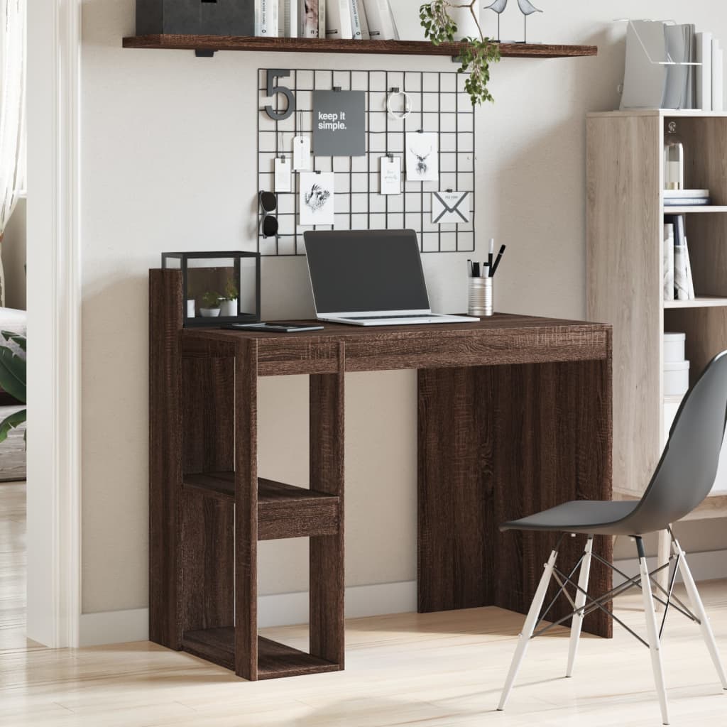 Brown Oak Office Desk - 103.5x56.5x94 cm Engineered Wood