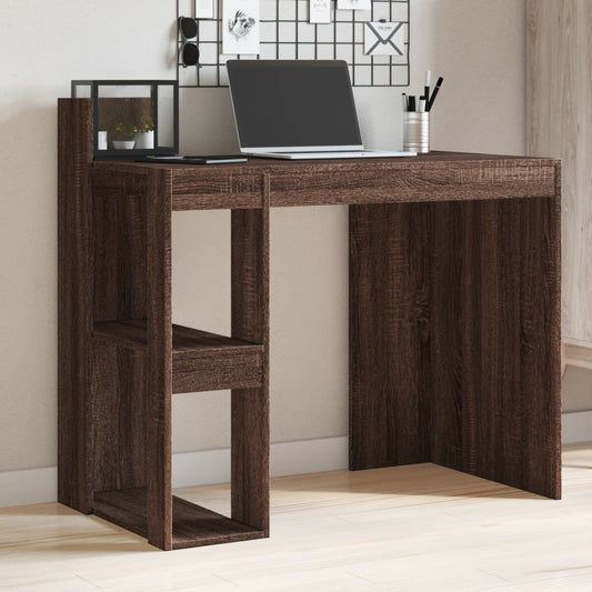 Brown Oak Office Desk - 103.5x56.5x94 cm Engineered Wood