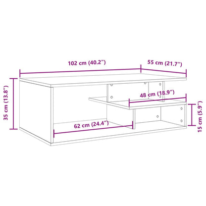 Coffee Table Concrete Grey 102x55x35 cm Engineered Wood