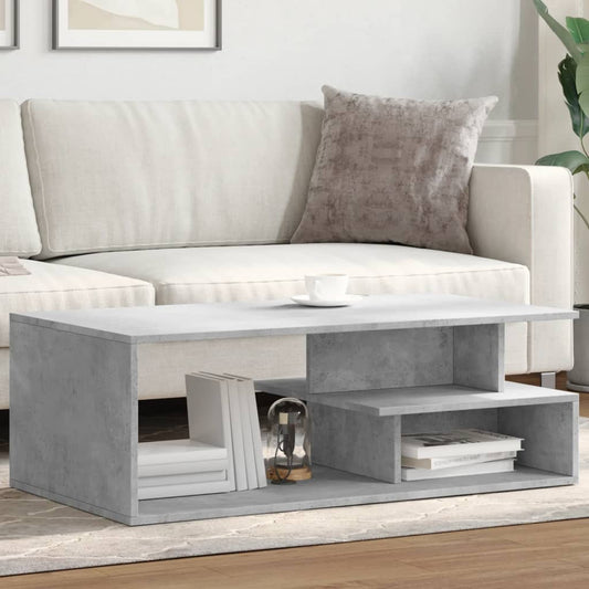 Coffee Table Concrete Grey 102x55x35 cm Engineered Wood