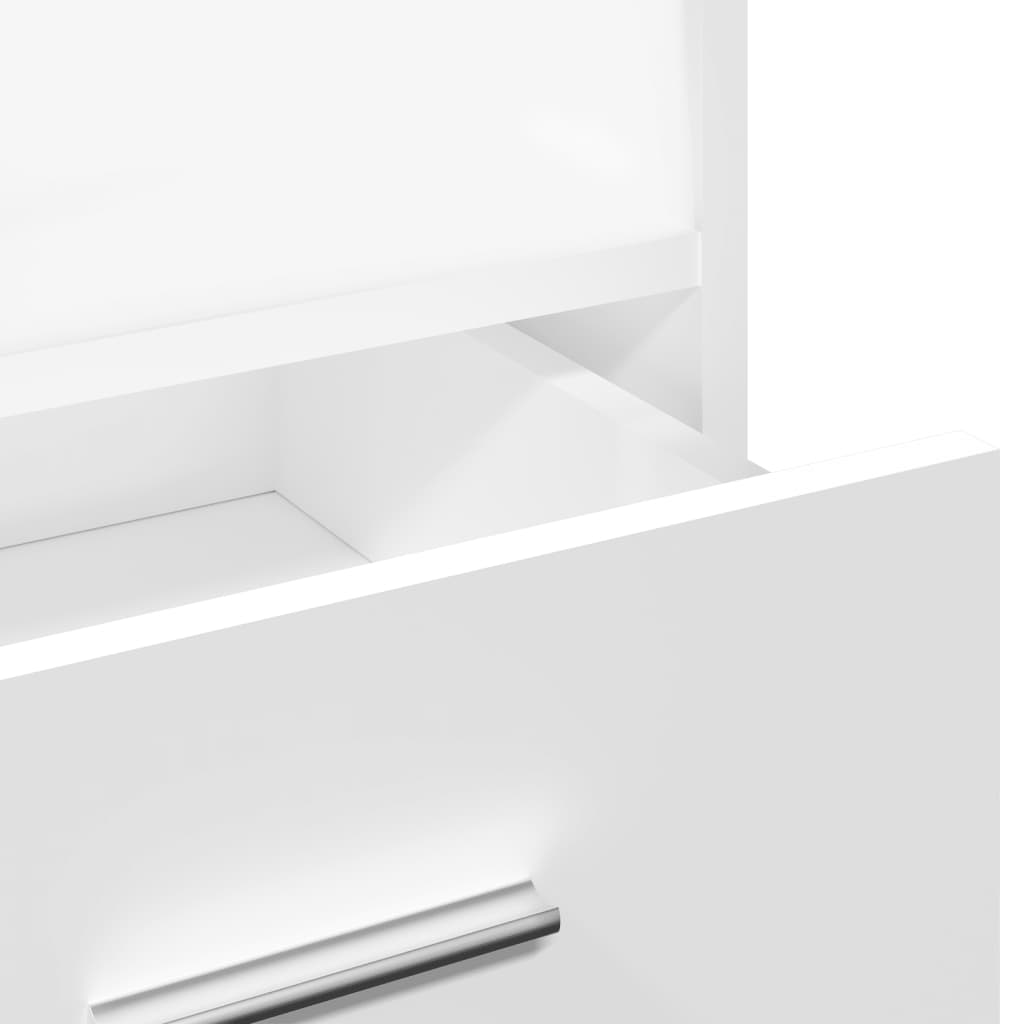 Mobile White Lectern w/ Drawer 55x55x107 cm - Engineered Wood