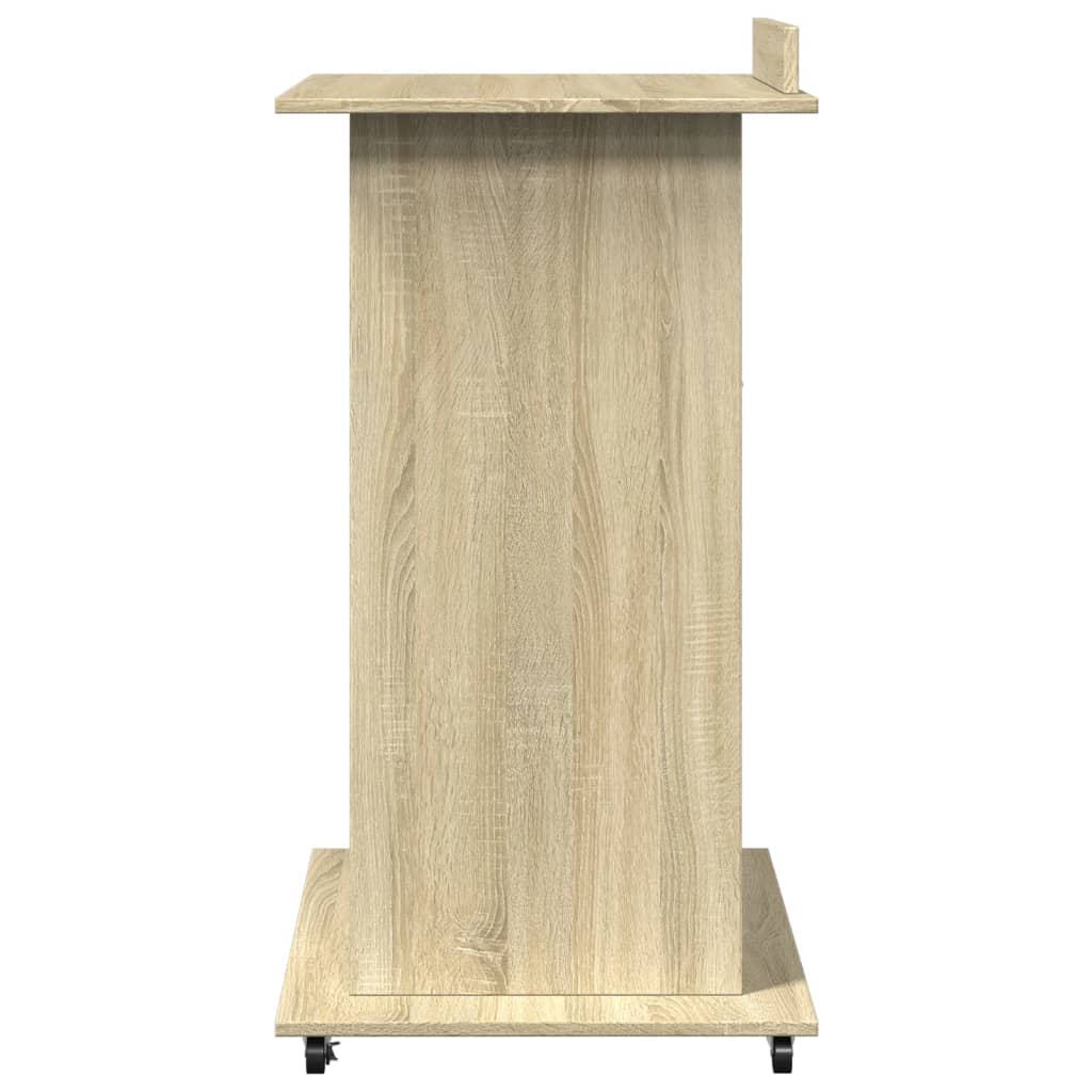 Mobile Lectern with Drawer, Sonoma Oak, 55x55x107 cm, Engineered Wood