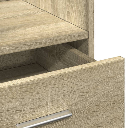 Mobile Lectern with Drawer, Sonoma Oak, 55x55x107 cm, Engineered Wood