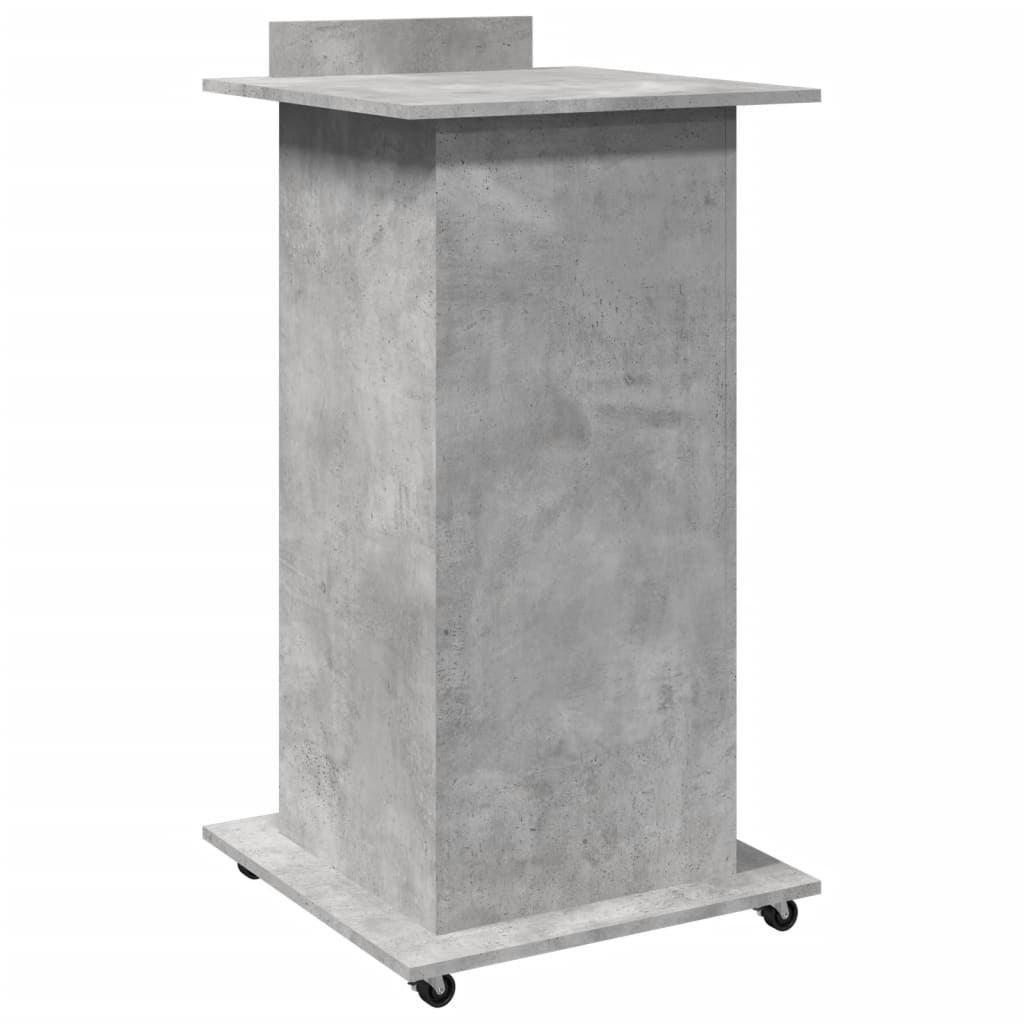 Mobile Lectern with Drawer, Concrete Grey, 55x55x107 cm, Engineered Wood