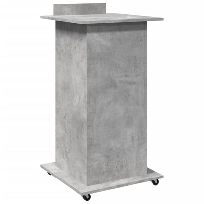 Mobile Lectern with Drawer, Concrete Grey, 55x55x107 cm, Engineered Wood