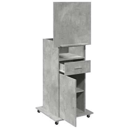 Mobile Lectern with Drawer, Concrete Grey, 55x55x107 cm, Engineered Wood