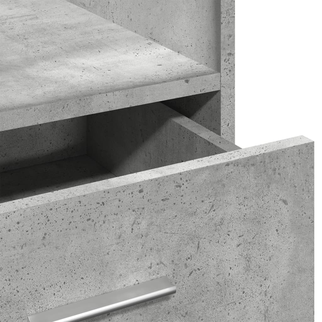 Mobile Lectern with Drawer, Concrete Grey, 55x55x107 cm, Engineered Wood