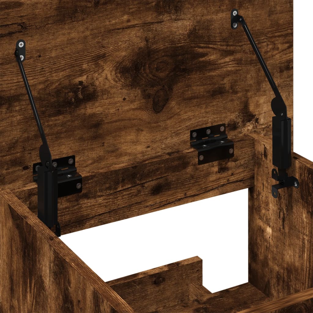 Mobile Lectern with Drawer, Smoked Oak Finish, 55x55x107 cm
