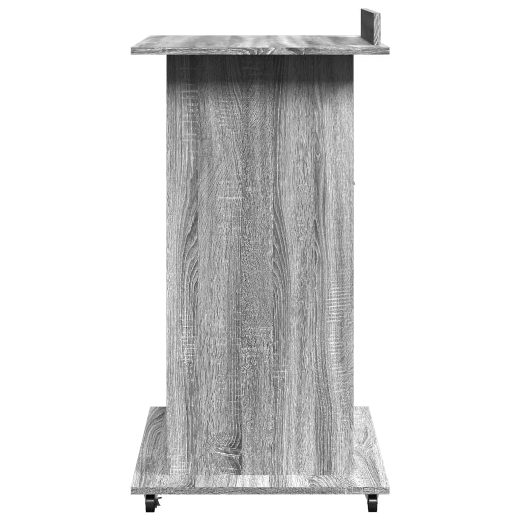 Mobile Grey Sonoma Lectern with Drawer, 55x55x107 cm Engineered Wood