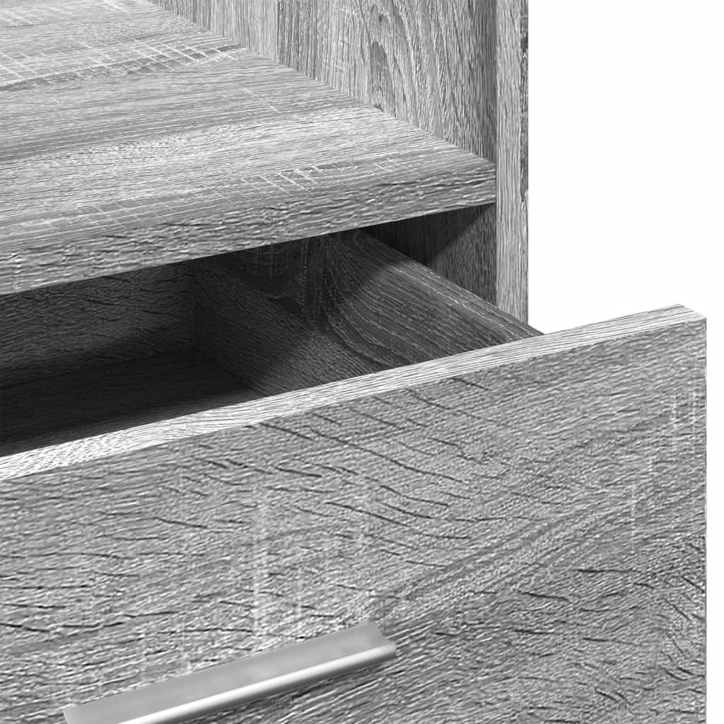 Mobile Grey Sonoma Lectern with Drawer, 55x55x107 cm Engineered Wood