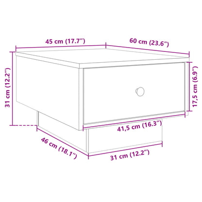 Coffee Table Brown oak 60x45x31 cm Engineered Wood