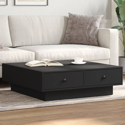 Coffee Table Black 90x90x28 cm Engineered Wood
