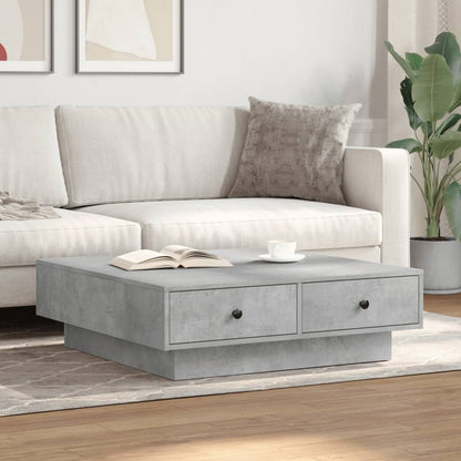 Coffee Table Concrete Grey 90x90x28 cm Engineered Wood