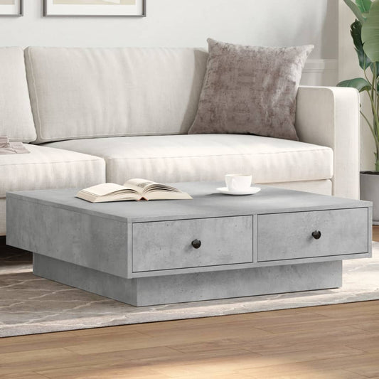 Coffee Table Concrete Grey 90x90x28 cm Engineered Wood