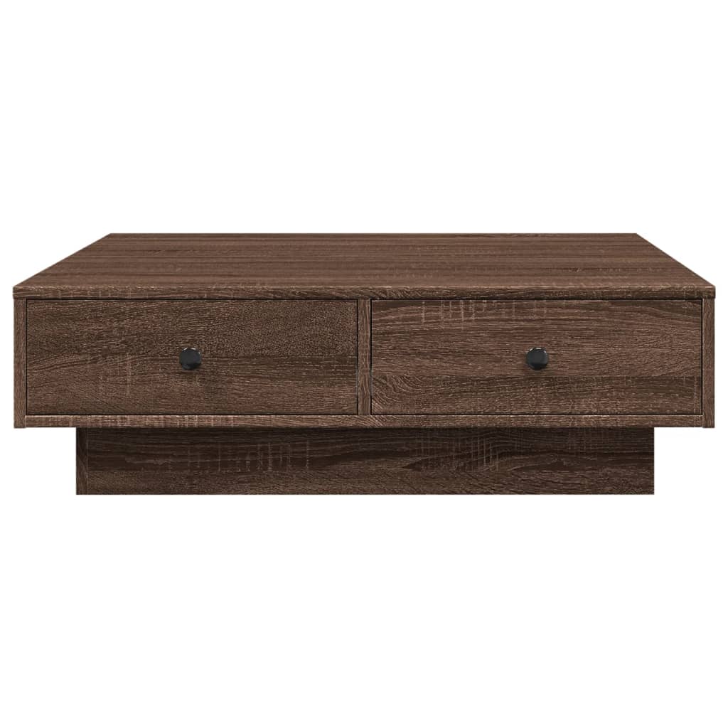 Coffee Table Brown oak 90x90x28 cm Engineered Wood