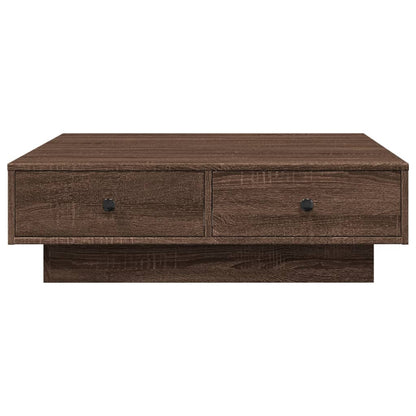 Coffee Table Brown oak 90x90x28 cm Engineered Wood