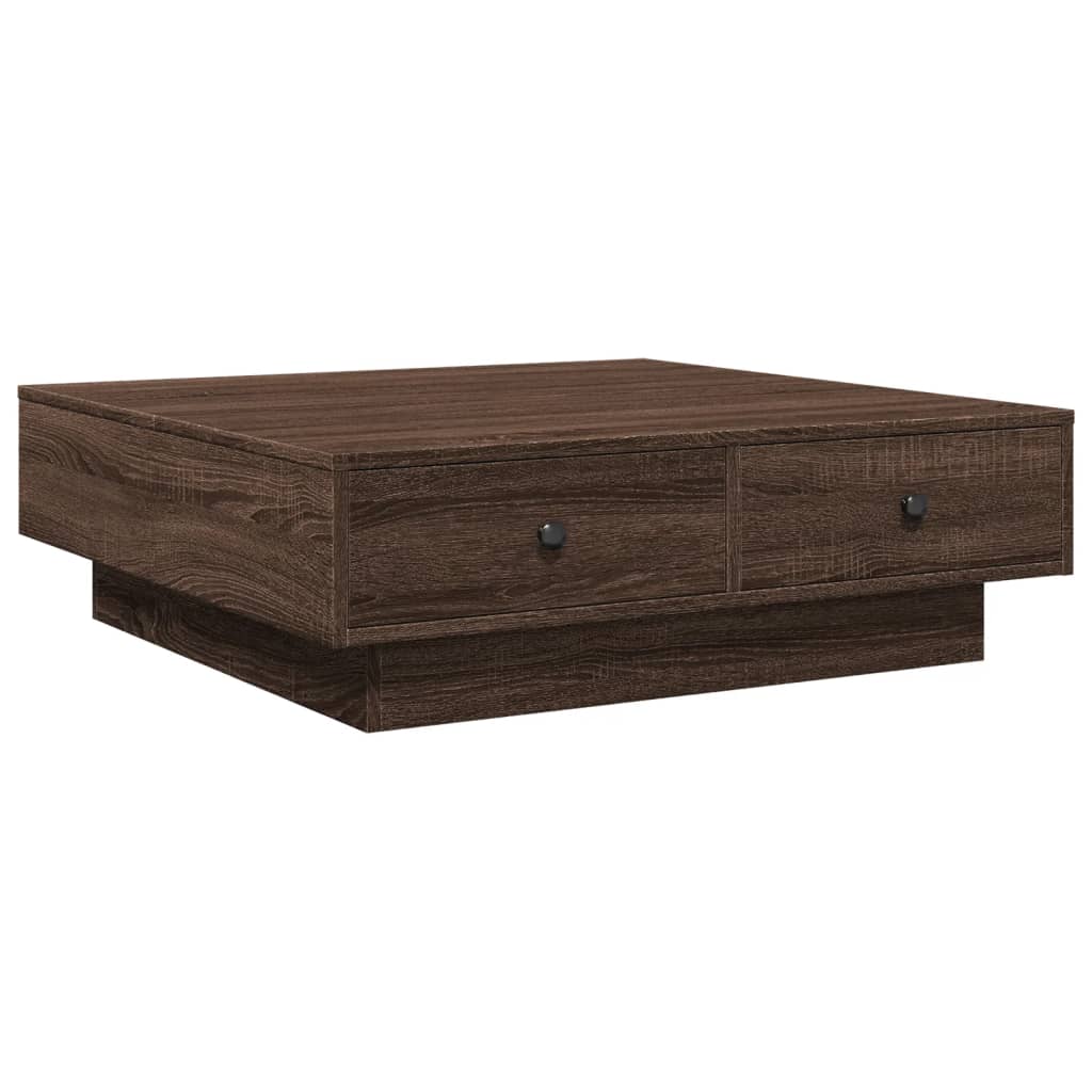Coffee Table Brown oak 90x90x28 cm Engineered Wood