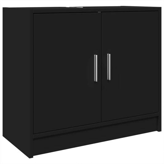 Black Engineered Wood Sink Cabinet, 63x29x55 cm