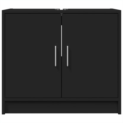 Black Engineered Wood Sink Cabinet, 63x29x55 cm