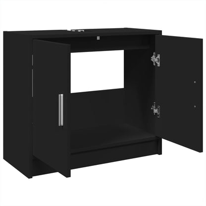 Black Engineered Wood Sink Cabinet, 63x29x55 cm