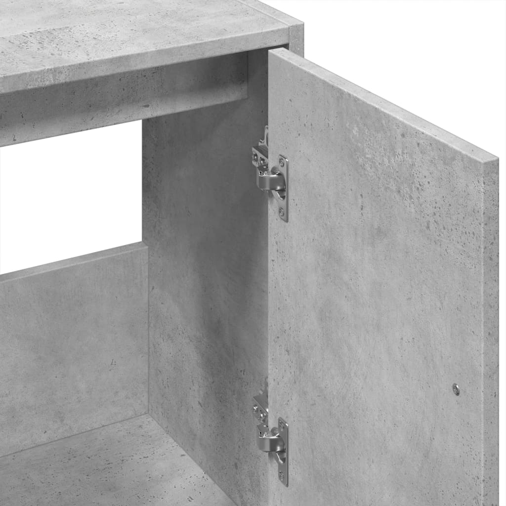 Modern Concrete Grey Engineered Wood Sink Cabinet 63x29x55 cm
