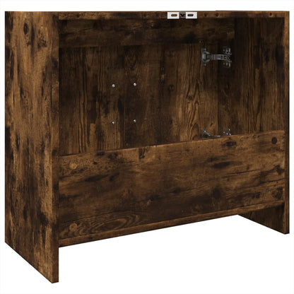 Smoked Oak Sink Cabinet, Engineered Wood, 63x29x55 cm