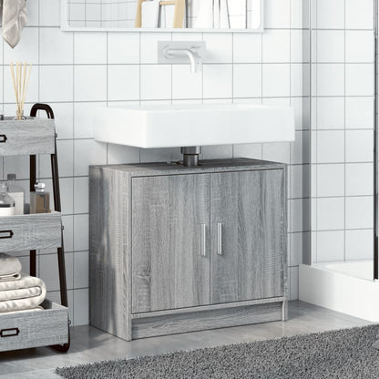 Grey Sonoma Sink Cabinet 63x29x55cm - Durable Engineered Wood
