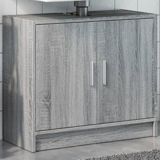 Grey Sonoma Sink Cabinet 63x29x55cm - Durable Engineered Wood