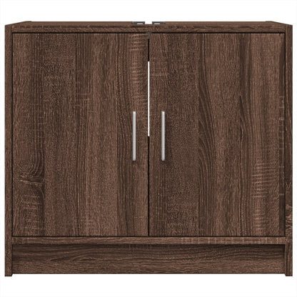 Brown Oak Sink Cabinet 63x29x55 cm - Engineered Wood Finish