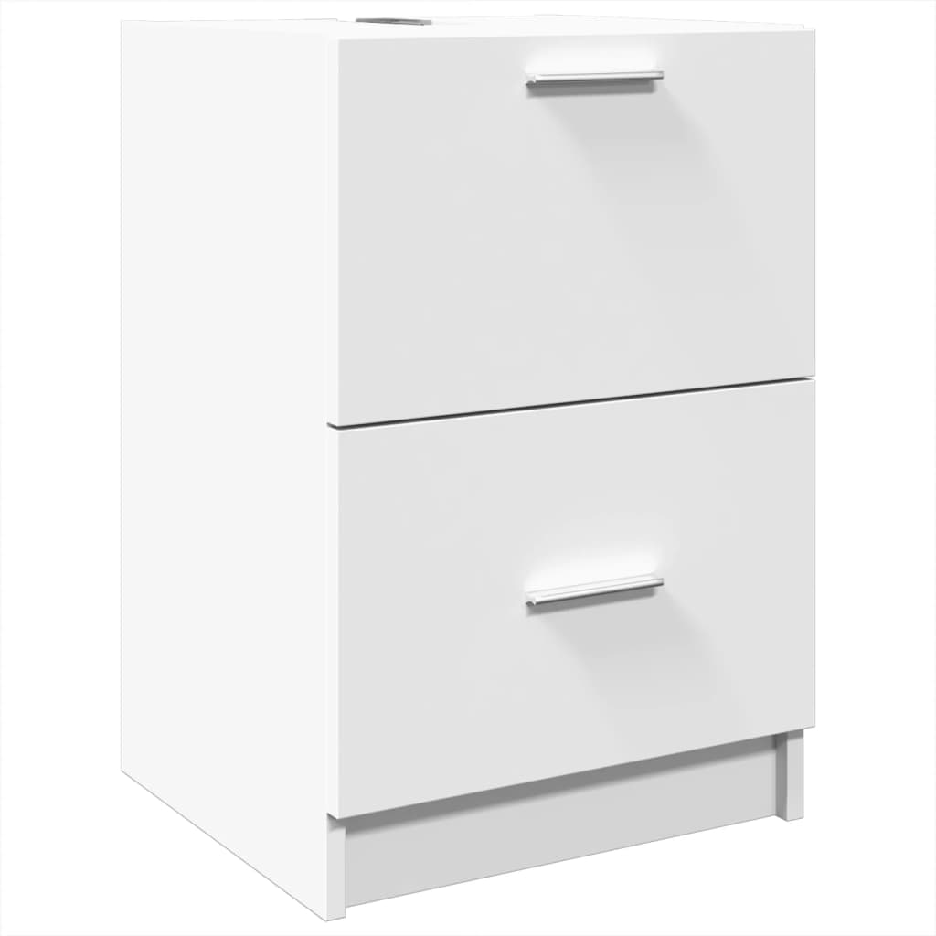 White Sink Cabinet 40x37x59 cm - Engineered Wood Bathroom Storage