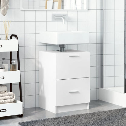 White Sink Cabinet 40x37x59 cm - Engineered Wood Bathroom Storage