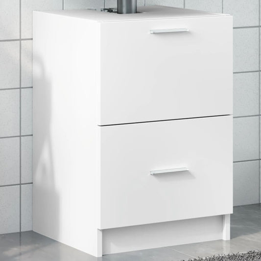 White Sink Cabinet 40x37x59 cm - Engineered Wood Bathroom Storage