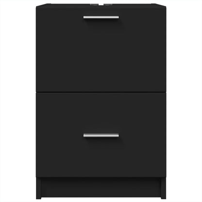 Compact Black Engineered Wood Sink Cabinet - 40x37x59 cm