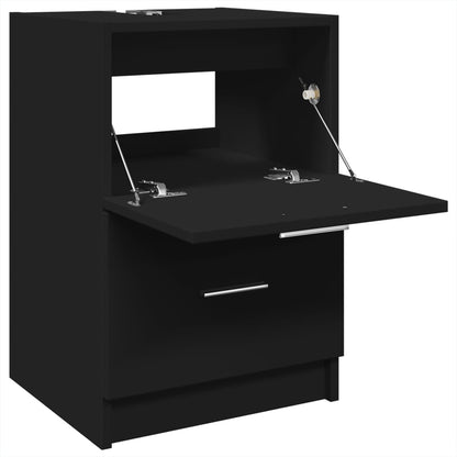 Compact Black Engineered Wood Sink Cabinet - 40x37x59 cm
