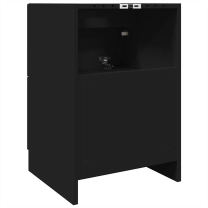 Compact Black Engineered Wood Sink Cabinet - 40x37x59 cm