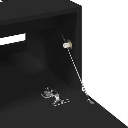 Compact Black Engineered Wood Sink Cabinet - 40x37x59 cm