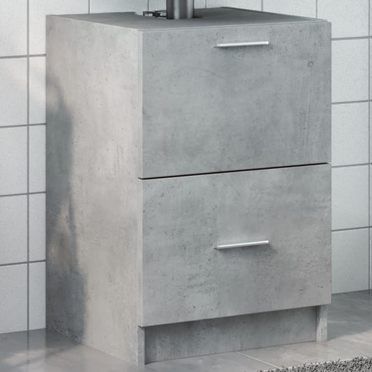 Compact Sink Cabinet in Concrete Grey - 40x37x59 cm, Engineered Wood