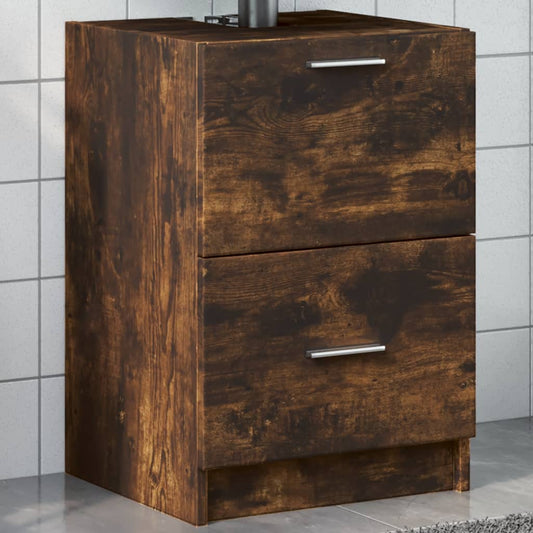 Smoked Oak Sink Cabinet 40x37x59 cm - Stylish Engineered Wood