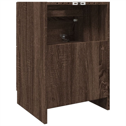 Brown Oak Sink Cabinet 40x37x59 cm - Engineered Wood