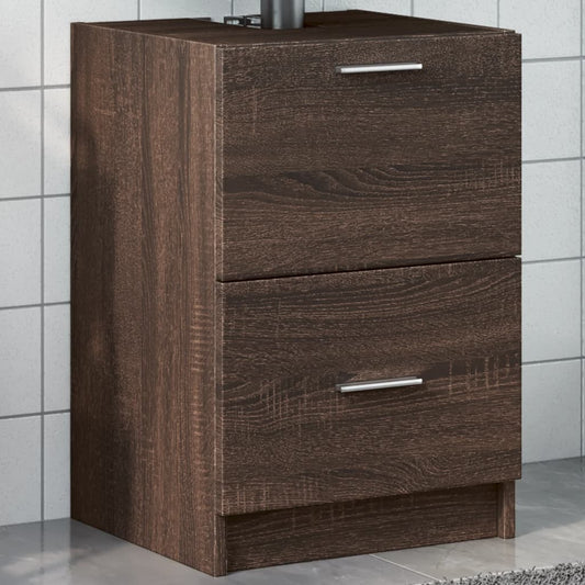 Brown Oak Sink Cabinet 40x37x59 cm - Engineered Wood
