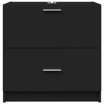 Black Engineered Wood Sink Cabinet - 59x37x59 cm
