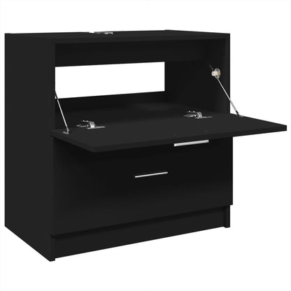 Black Engineered Wood Sink Cabinet - 59x37x59 cm
