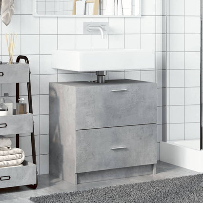 Engineered Wood Sink Cabinet, Concrete Grey 59x37x59 cm