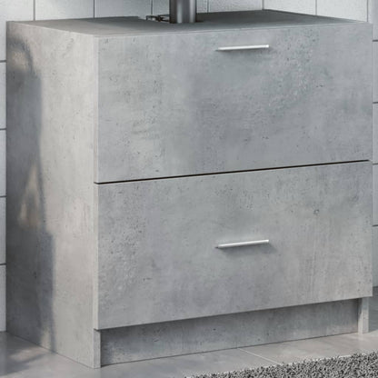 Engineered Wood Sink Cabinet, Concrete Grey 59x37x59 cm