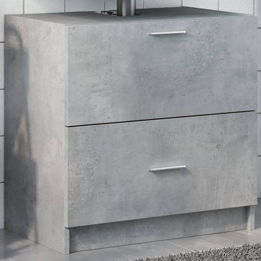 Engineered Wood Sink Cabinet, Concrete Grey 59x37x59 cm