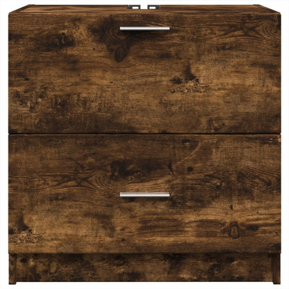 Smoked Oak Sink Cabinet, 59x37x59 cm, Engineered Wood