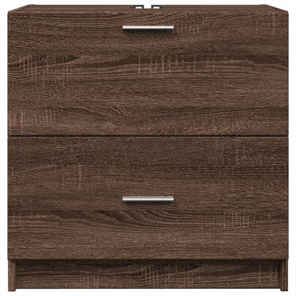 Brown Oak Sink Cabinet 59x37x59 cm - Durable Engineered Wood