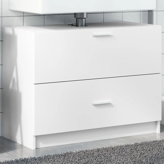 White Engineered Wood Sink Cabinet - 78x37x59 cm