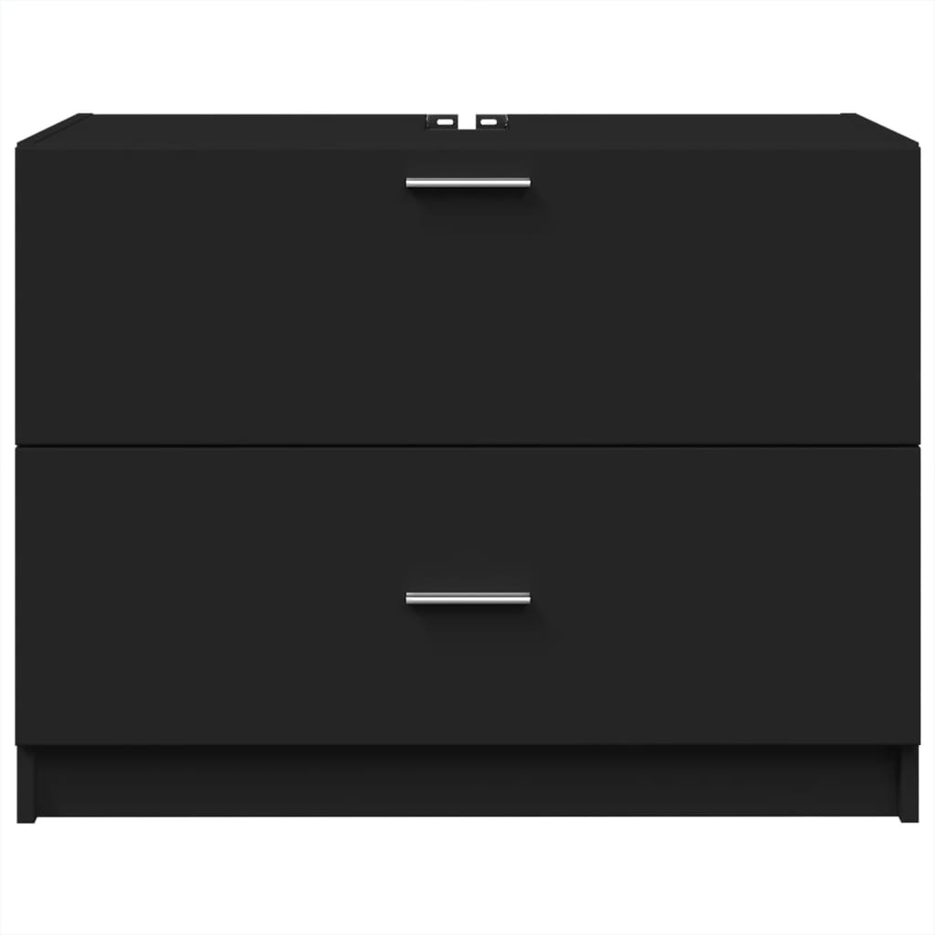 Modern Black Sink Cabinet, Engineered Wood, 78x37x59 cm