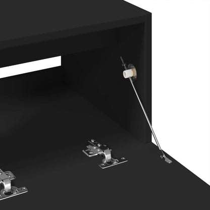Modern Black Sink Cabinet, Engineered Wood, 78x37x59 cm